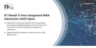 IIT Mandi Introduces 5 Year Integrated MBA Program, Admission Open till June 12